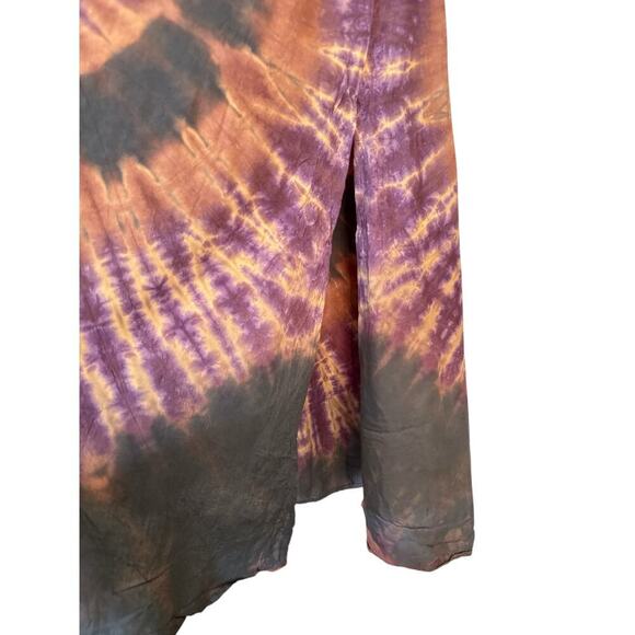 Kathmandu Imports Women Boho Spiral Tie Dye Cardigan Kimono Wrap Size L Gray NWT - Picture 4 of 8